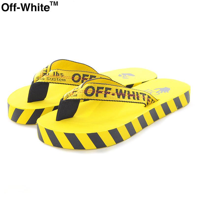 オフホワイト OFF-WHITE ビーチサンダル ビーサン メンズ INDUSTRIAL BELT FLIP FLOP OMIC002R21MAT0021810 イエロー｜bravas