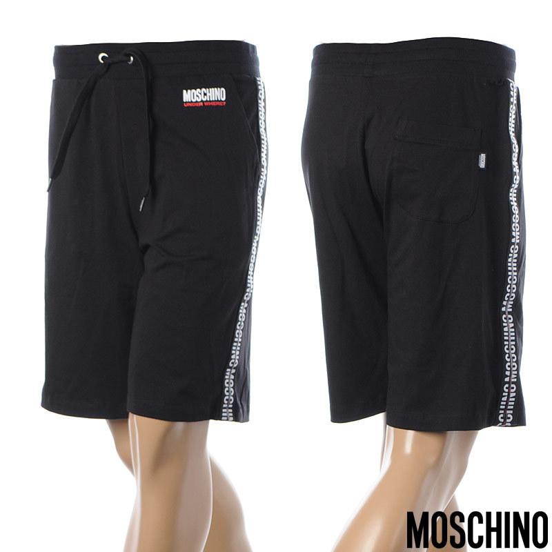 モスキーノ MOSCHINO UNDERWEAR ショートパンツ スウェット メンズ ブランド A4327 8132 ブラック｜bravas