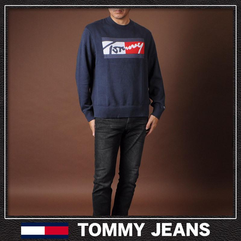 トミージーンズ TOMMY JEANS クルーネックニット セーター メンズ ブランド DM0DM11365 ネイビー｜bravas｜02