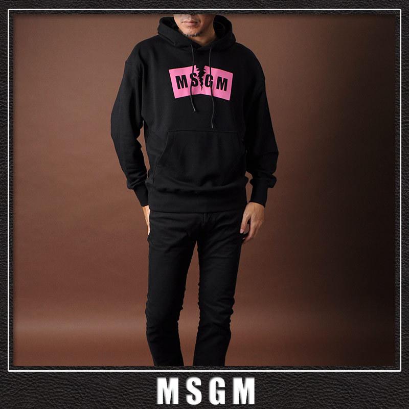 エムエスジーエム MSGM プルオーバーパーカー メンズ スウェット 3140MM106 217599 ブラック MSGM（エムエスジーエム） プルオーバーパーカー メンズ スウェット