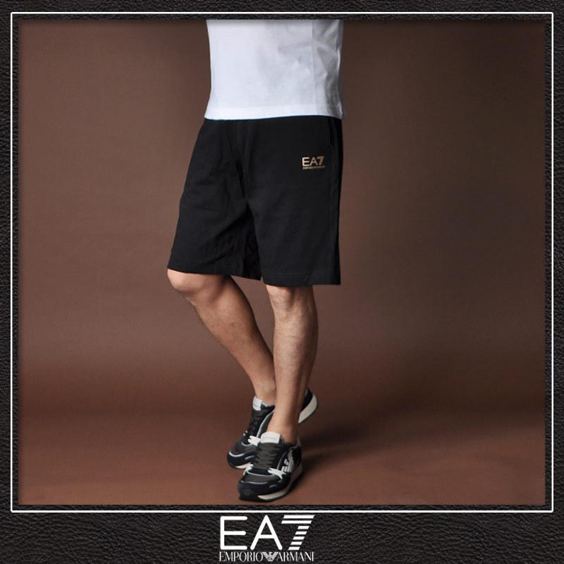 エンポリオアルマーニ EA7 EMPORIO ARMANI スウェットショートパンツ メンズ ブランド 3LPS64 PJFGZ ブラック｜bravas｜02