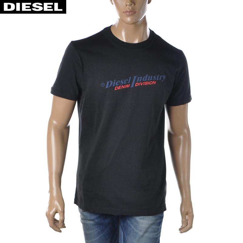 ディーゼル DIESEL Tシャツ メンズ 半袖 カットソー クルーネック ブラック 黒 ロゴ プリント コットン T-DIEGOR-IND A03741-0PITA カジュアル 人気 ブランド おしゃれ DIESEL（ディーゼル） DIESEL Tシャツ メンズ 半袖 カットソー クルー