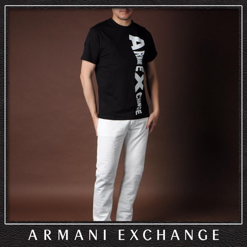 アルマーニエクスチェンジ A|X ARMANI EXCHANGE Tシャツ メンズ クルーネック 半袖 3RZTAE ZJGCZ ブラック｜bravas｜02