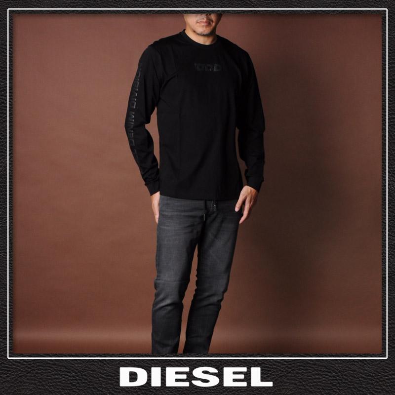 ディーゼル Tシャツ DIESEL メンズ ブランド 長袖 クルーネック T-MUST-LS-L4 A11281-0QANW ブラック｜bravas｜02