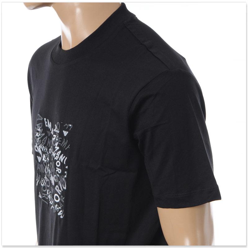エンポリオアルマーニ EMPORIO ARMANI Tシャツ メンズ 3D1TG3 1JPZZ 半袖 クルーネック ブラック レタリング 刺繍 コットン カジュアル キレイめ 人気 ブランド EMPORIO ARMANI エンポリオアルマーニ Tシャツ メンズ 3D1TG3 1JPZZ