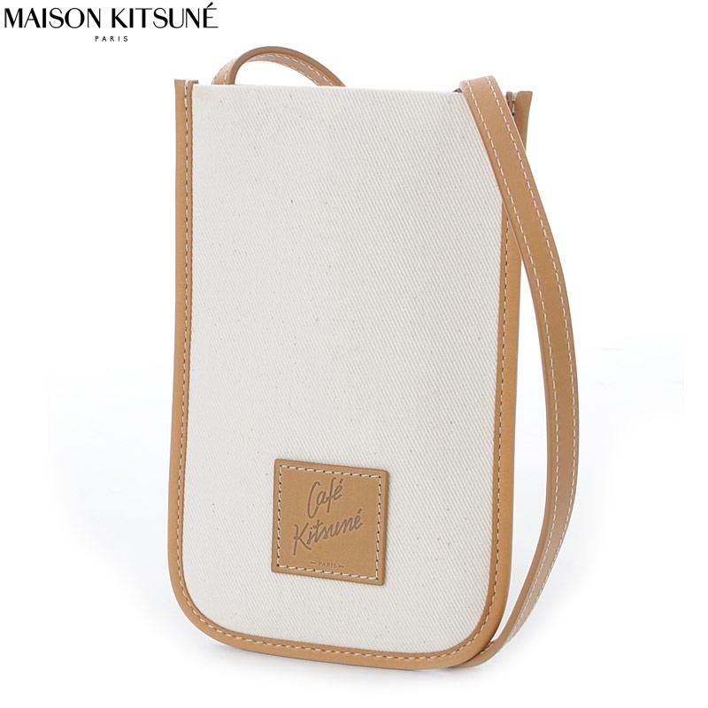 MAISON KITSUNE（メゾン キツネ） ショルダースマホケース ポーチ CAFE
