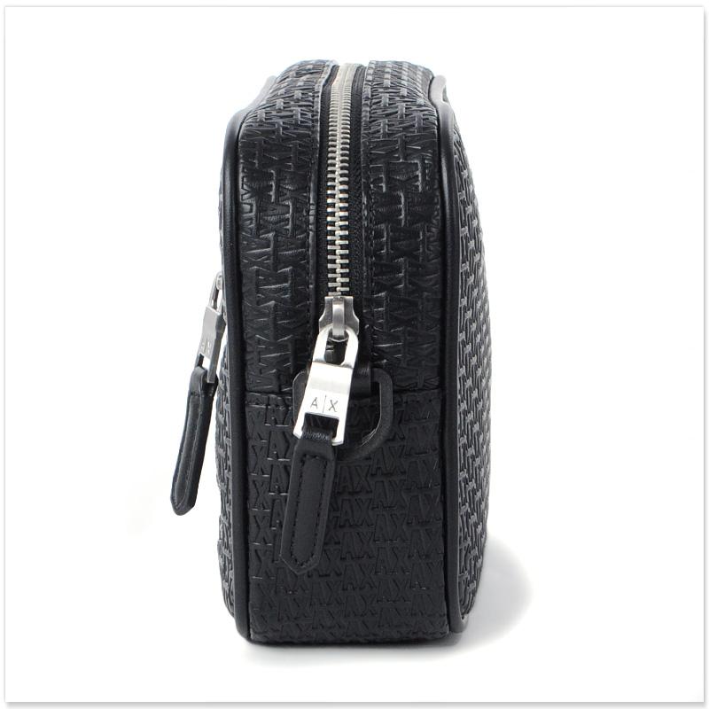 アルマーニエクスチェンジ ARMANI EXCHANGE AX バッグ メンズ  ポーチ セカンドバッグ ブラック ハンドストラップ付き 合成皮革 ロゴ 軽量 コンパクト ブランド XM000160 AF11928 送料無料 ARMANI EXCHANGE アルマーニエクスチェンジ AX バッグ メンズ ポーチ