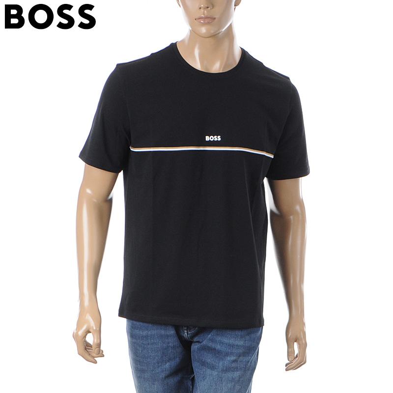 ヒューゴボス HUGO BOSS Tシャツ メンズ 50515395 Unique 半袖 クルーネック ブラック ホワイト ストレッチ 綿 ロゴ入 ブランド 大きいサイズ カジュアル BOSS（HUGO BOSS） ヒューゴボス HUGO BOSS Tシャツ メンズ 50515395