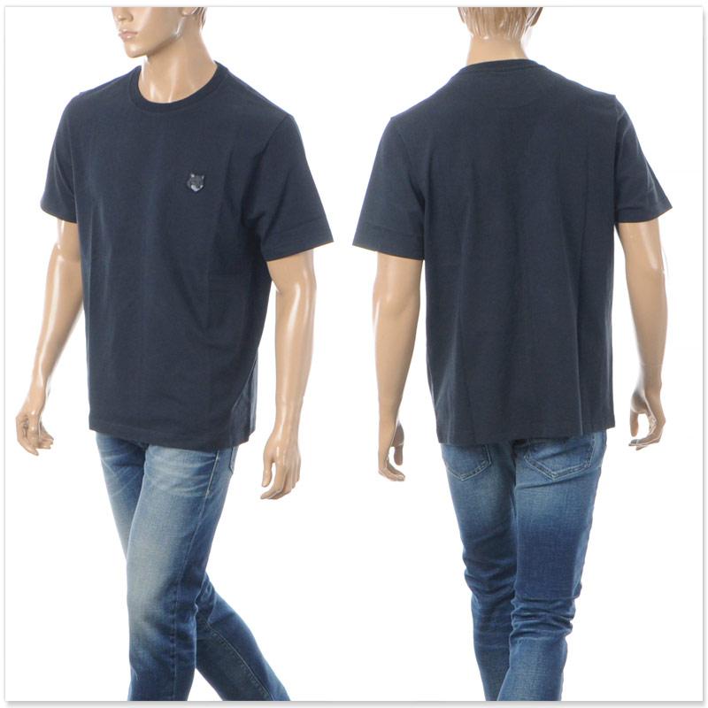 メゾンキツネ MAISON KITSUNE Tシャツ メンズ 半袖  MM00127KJ0118 ボールド フォックスヘッド パッチ クルーネック コットン カジュアル ブランド おしゃれ シンプル 人気 送料無料 MAISON KITSUNE（メゾン キツネ） MAISON KITSUNE Tシャツ メンズ 半袖