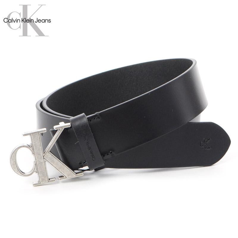   Jeans カルバンクラインジーンズ ベルト メンズ ブラック レザー K50K510063 本革 ロゴ バックル シンプル ビジネス カジュアル ブランド 2025春夏新作 Calvin Klein Jeans（カルバンクラインジーンズ） ベルト メンズ