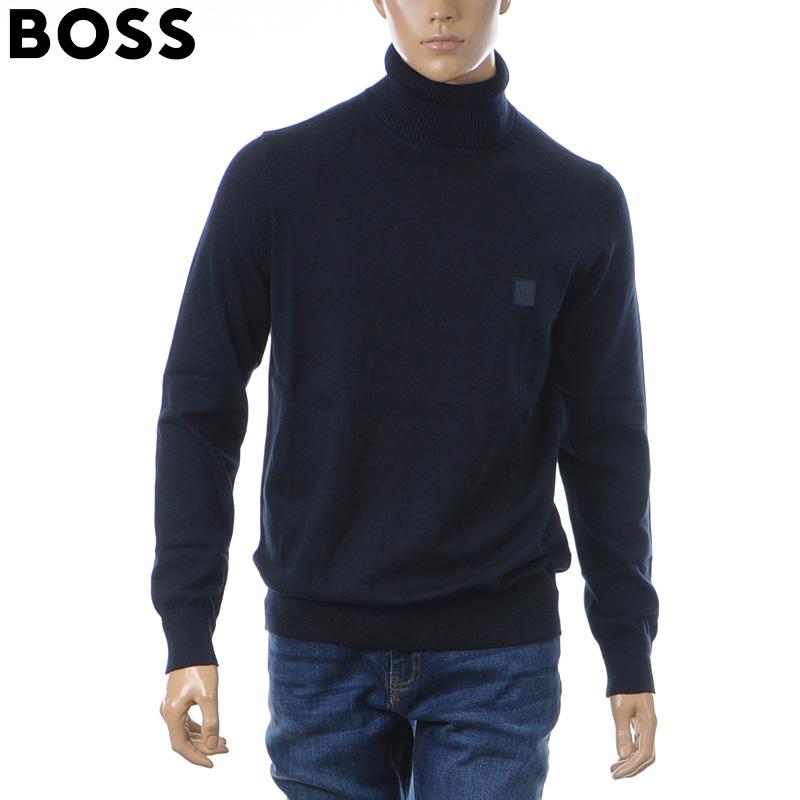 ヒューゴボス HUGO BOSS メンズ ニット セーター ダークネイビー Akiro S 50527573 10265865 タートルネック カシミヤ ブランドロゴ 長袖 シンプル カジュアル 2025秋冬新作 BOSS（HUGO BOSS） ヒューゴボス HUGO BOSS メンズ ニット セーター