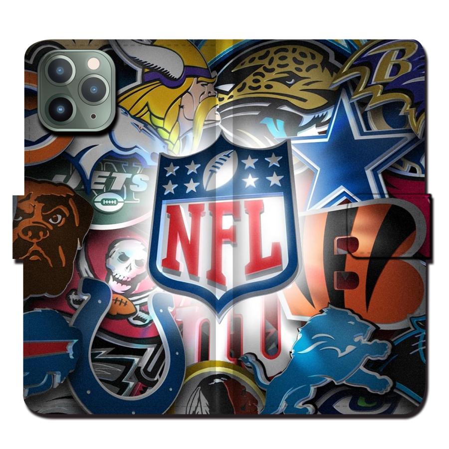 iphone15 ケース スマホケース 手帳型 iPhone12 14pro SE アメリカンフットボール NFL ロゴ｜brave-market｜06