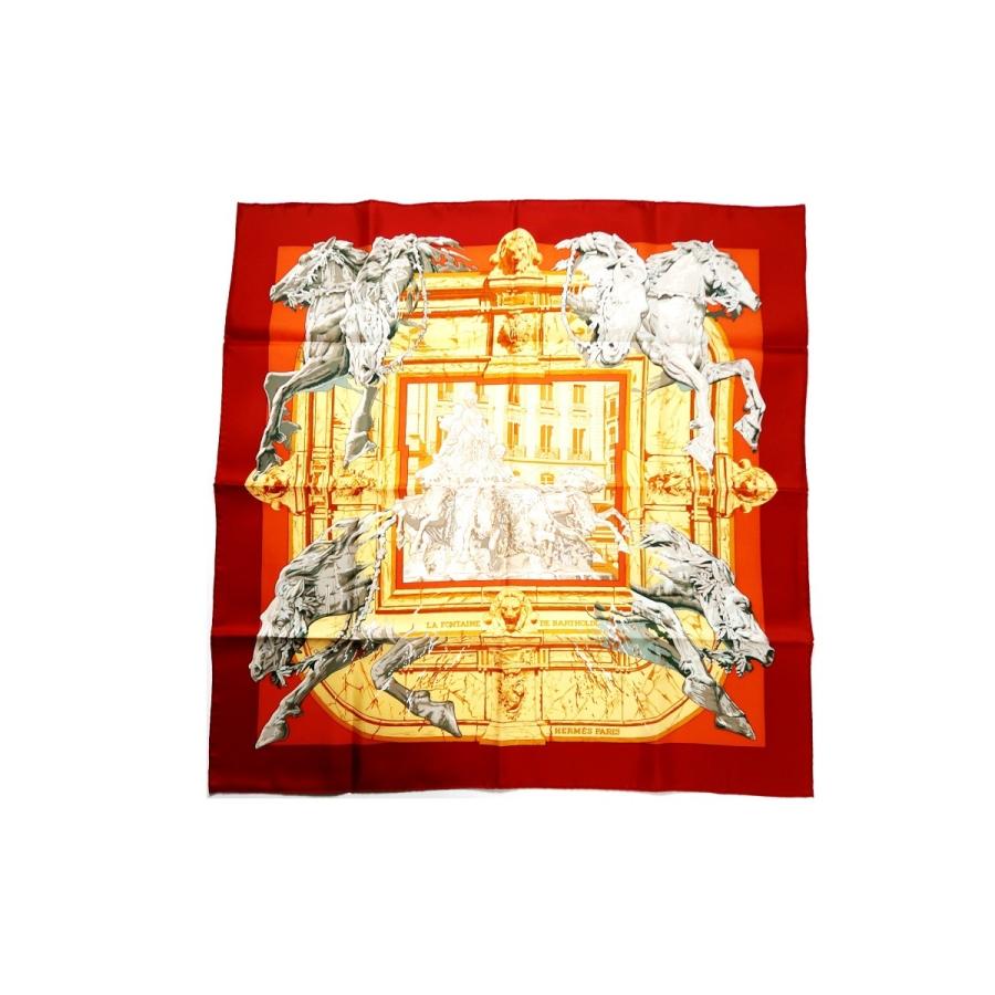 新品・未使用】HERMES エルメス スカーフ カレ【LA FONTAINE DE  