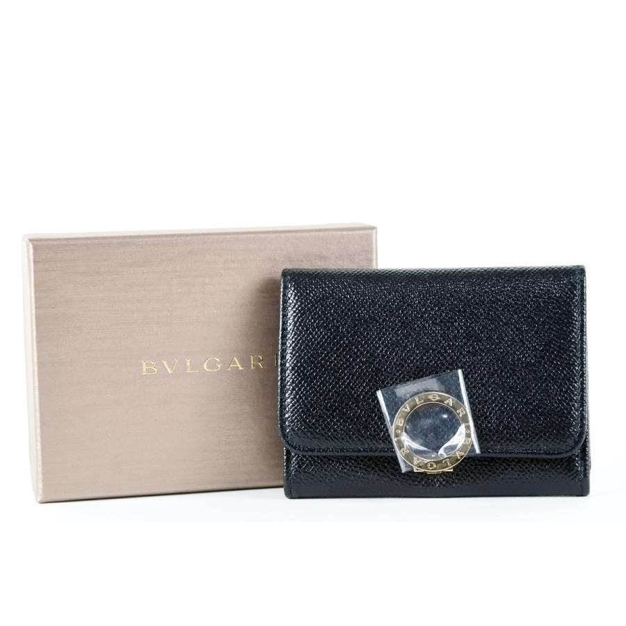 【新品・未使用】BVLGARI ブルガリ ビーゼロ金具 カード入れ パスケース ブラック レザー ブランド小物【JT51】｜brave-murayama