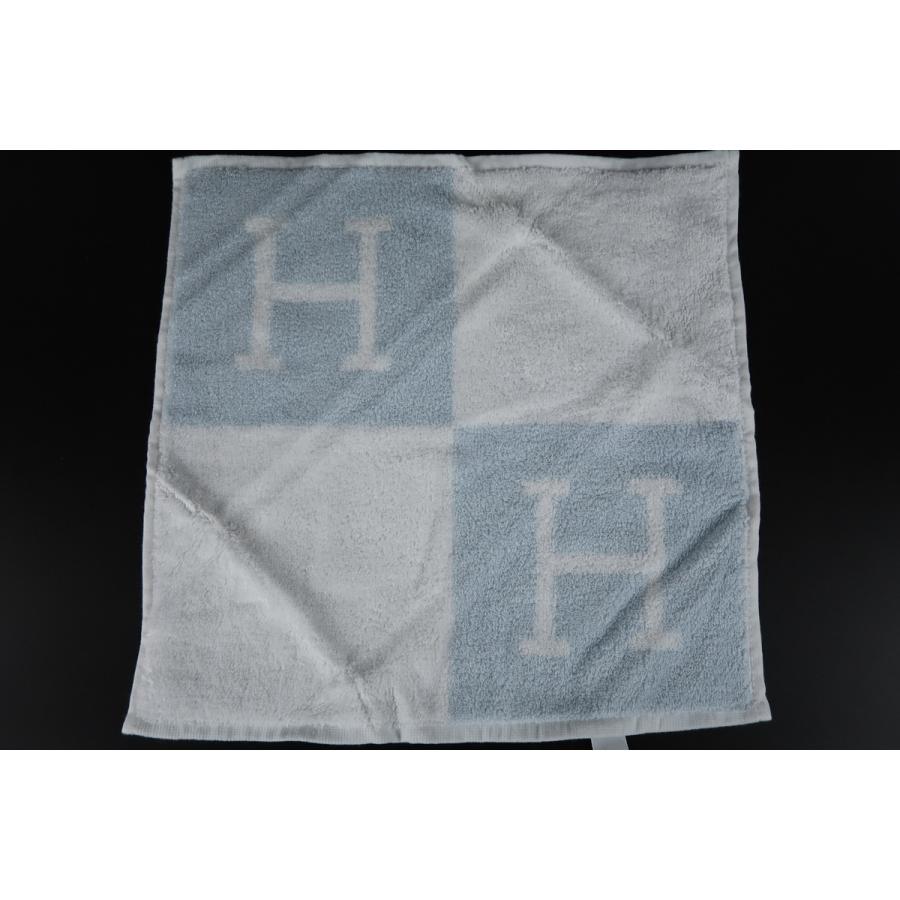 【新品未使用】HERMES エルメスハンドタオル HERMES（エルメス） 【新品・未使用】HERMES ハンドタオル ブルー系 綿
