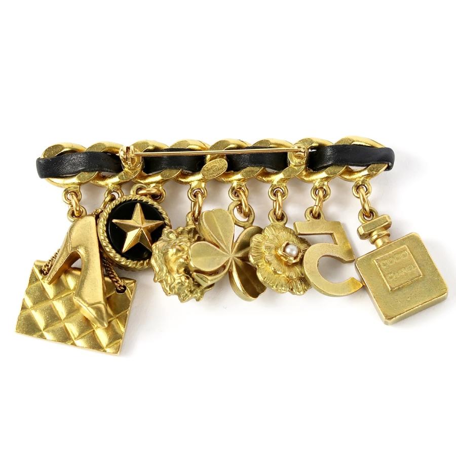 ★【希少】CHANEL ヴィンテージ　ブローチ　ラインストーン　ゴールド★ CHANEL（シャネル） 【超美品】CHANEL ヴィンテージ アイコン ブローチ