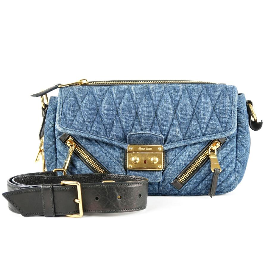MIU MIU デニム　バイカーバッグ miu 【超美品】miumiu ミュウミュウ デニム バイカー ショルダー