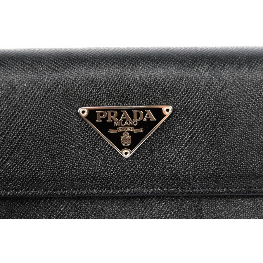 【新品同様・未使用】PRADA プラダ 三つ折り財布 サフィアーノレザー ブラック ブランド小物 ウォレット【KL9】｜brave-murayama｜05