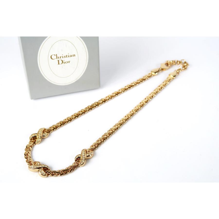42【美品】Dior クリスチャンディオール ネックレス ラインストーン Christian Dior（クリスチャン・ディオール） 【超美品】Christian
