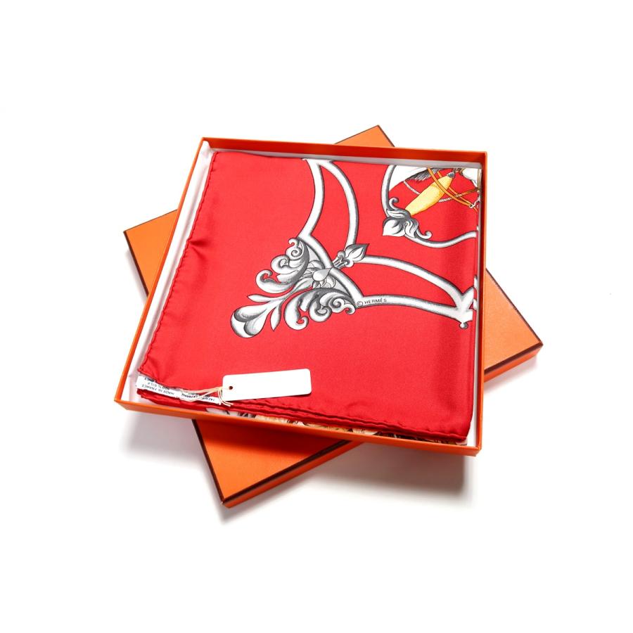 【未使用】HERMES エルメス　スカーフ　カレ　ムガル王朝の馬　ブラウン　茶 HERMES（エルメス） 【新品同様・未使用】HERMES スカーフ カレ【LES