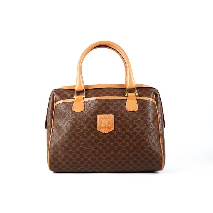CELINE セリーヌ　マカダム ボストン ハンドバッグ CELINE（セリーヌ） 極 美品 マカダム ブラゾン ヴィンテージ