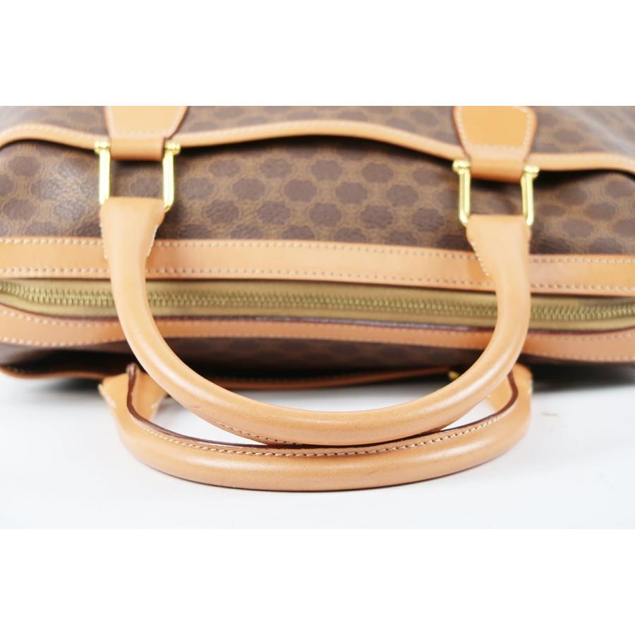 CELINE セリーヌ　マカダム ボストン ハンドバッグ CELINE（セリーヌ） 極 美品 マカダム ブラゾン ヴィンテージ