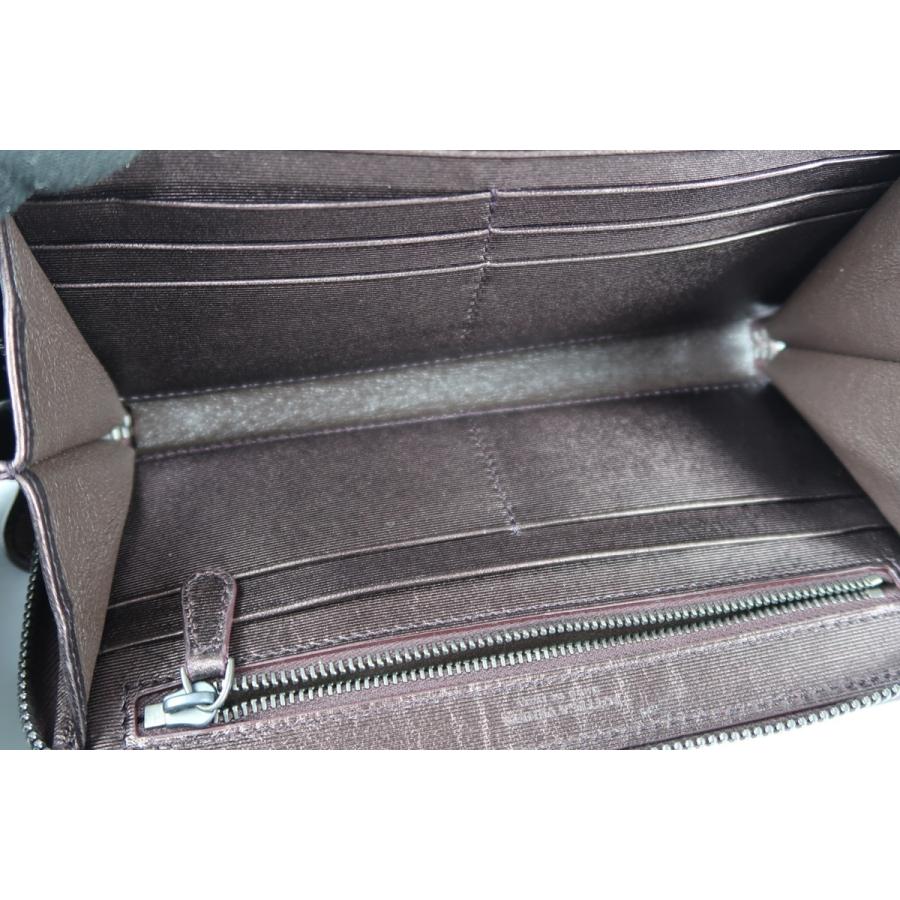 【新品同様・未使用】BOTTEGAVENETA ボッテガヴェネタ イントレチャート ラウンドファスナー 長財布 ブラウン【LF17】