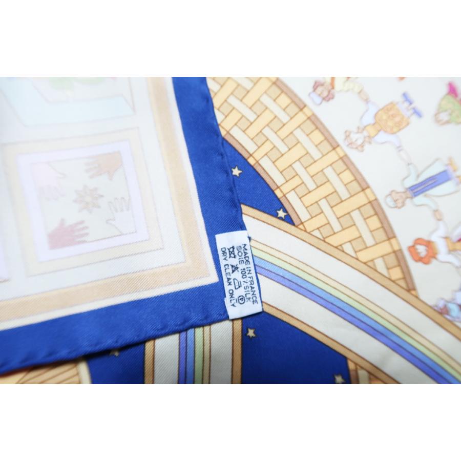 大人気☆エルメス☆スカーフ☆カレ90☆DONNER LA MAIN☆シルク☆青系 HERMES（エルメス） 【新品同様・未使用】HERMES スカーフ【DONNER LA