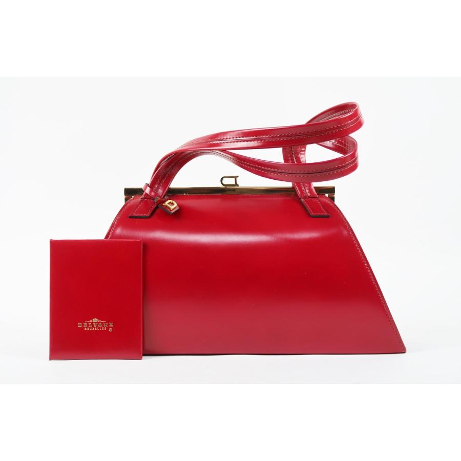 DELVAUX 【超美品】DELVAUX デルボー 王室御用達 ハンドバッグ レッド 