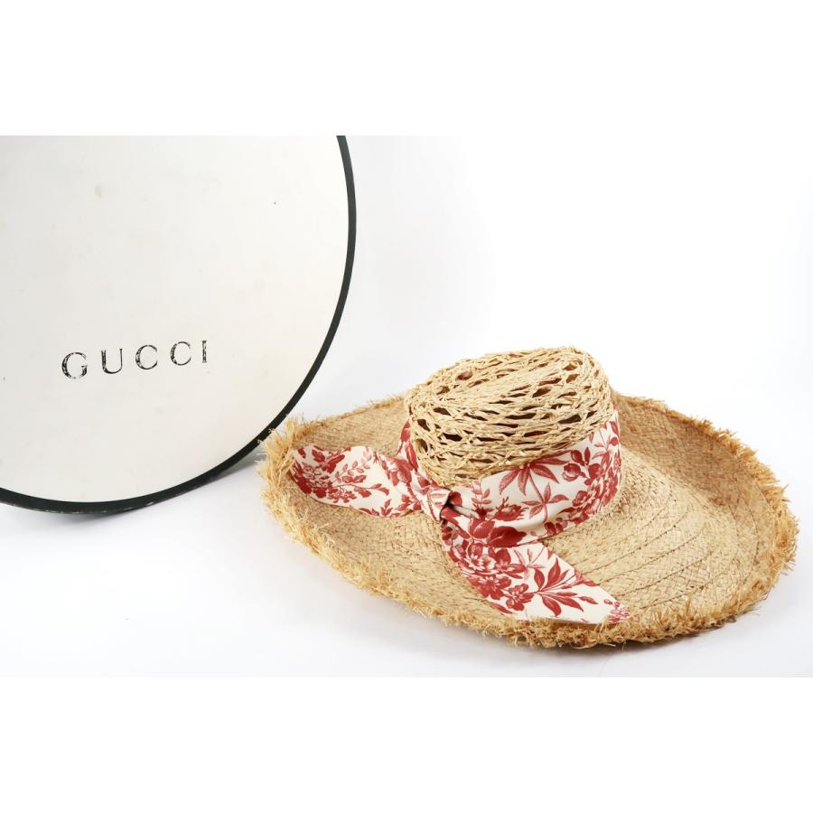 GUCCI（グッチ） 【美品】GUCCI ハット 麦わら帽子 M 57 服飾雑貨 小物 