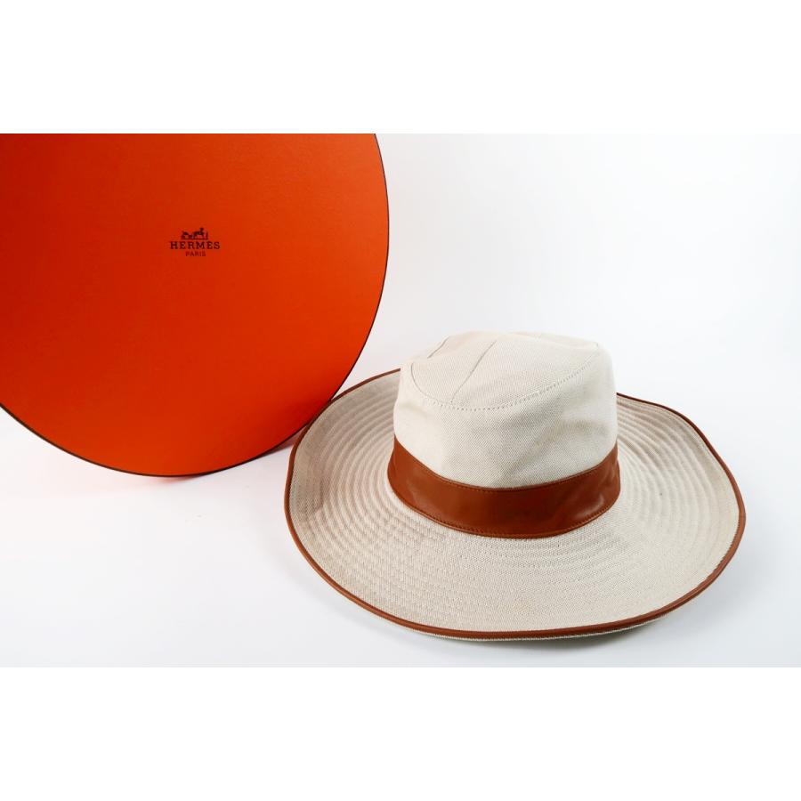 超美品】HERMES エルメス トワルアッシュ ハット 帽子 58 服飾雑貨 
