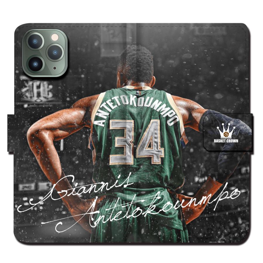 Iphone14 Iphone13 14pro ケース 手帳型 Iphone12 Pro Promax Mini Se Nba ヤニスアデトクンボ バックス ケース T034 デザプリ オリジナルデザインプリントグッズ 通販 Yahoo ショッピング