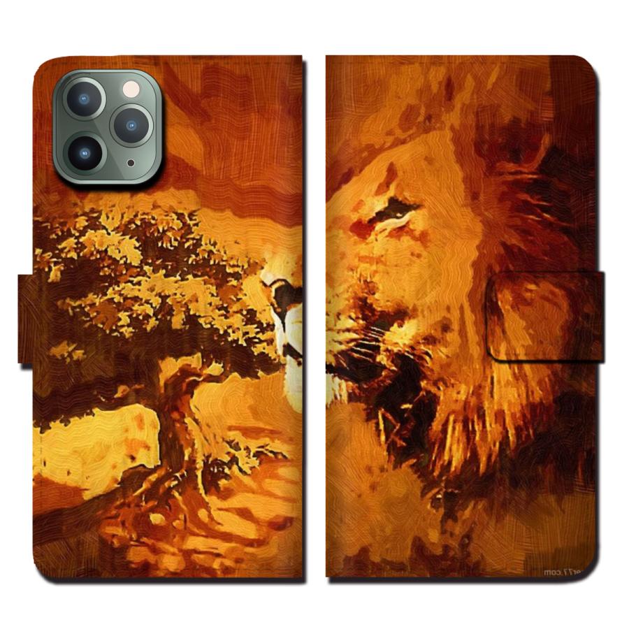 スマホケース iPhone12 手帳型 カバー ライオン 動物 iPhone SE 11 12 