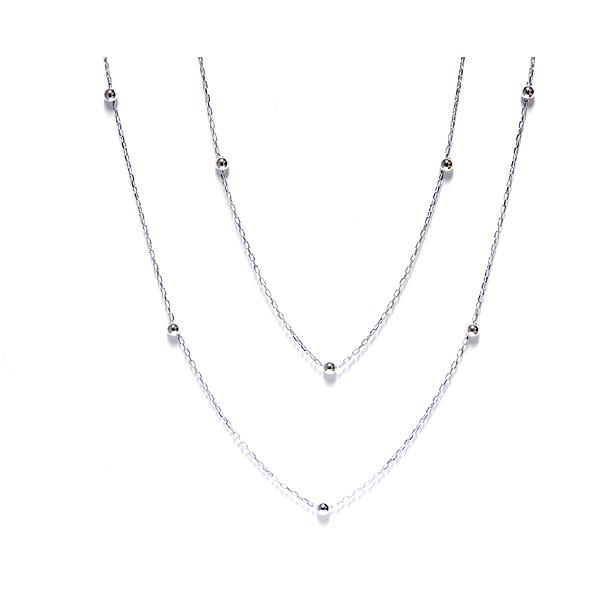 ボールステーションロングネックレス80センチ K10イエローゴールドの画像