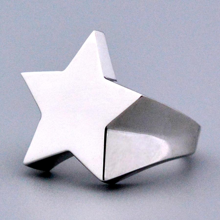 シルバー925 スター　星　シグネット　リング スターシグネットリングLサイズ シルバーSILVER 925 : CASHO - 通販