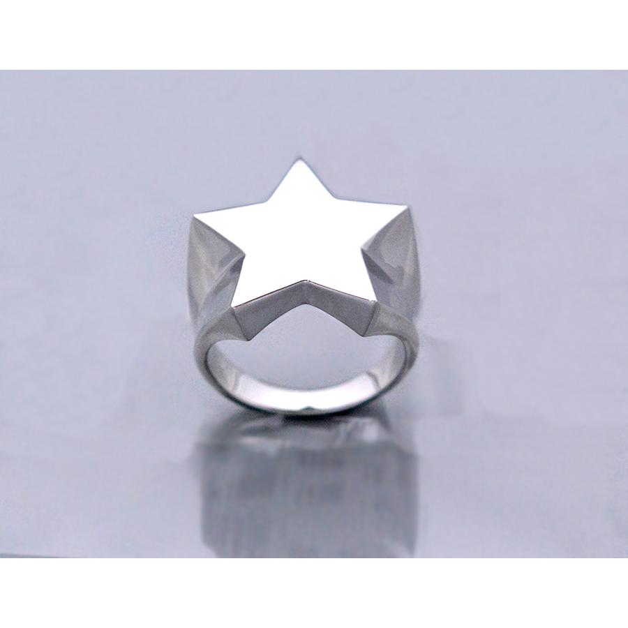 シルバー925 スター　星　シグネット　リング スターシグネットリングLサイズ シルバーSILVER 925 : CASHO - 通販