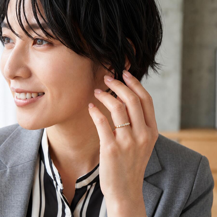 ミルグレインダイヤモンドエタニティリング ホワイトゴールド ピンクゴールド イエローゴールドK10 K18 pt950プラチナ |  | 11