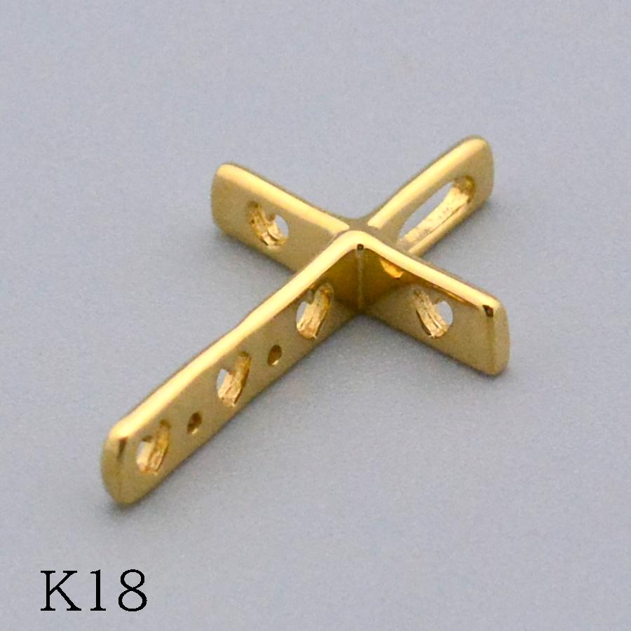 ラージクロス ペンダントトップのみK18PTイエローゴールドピンク 