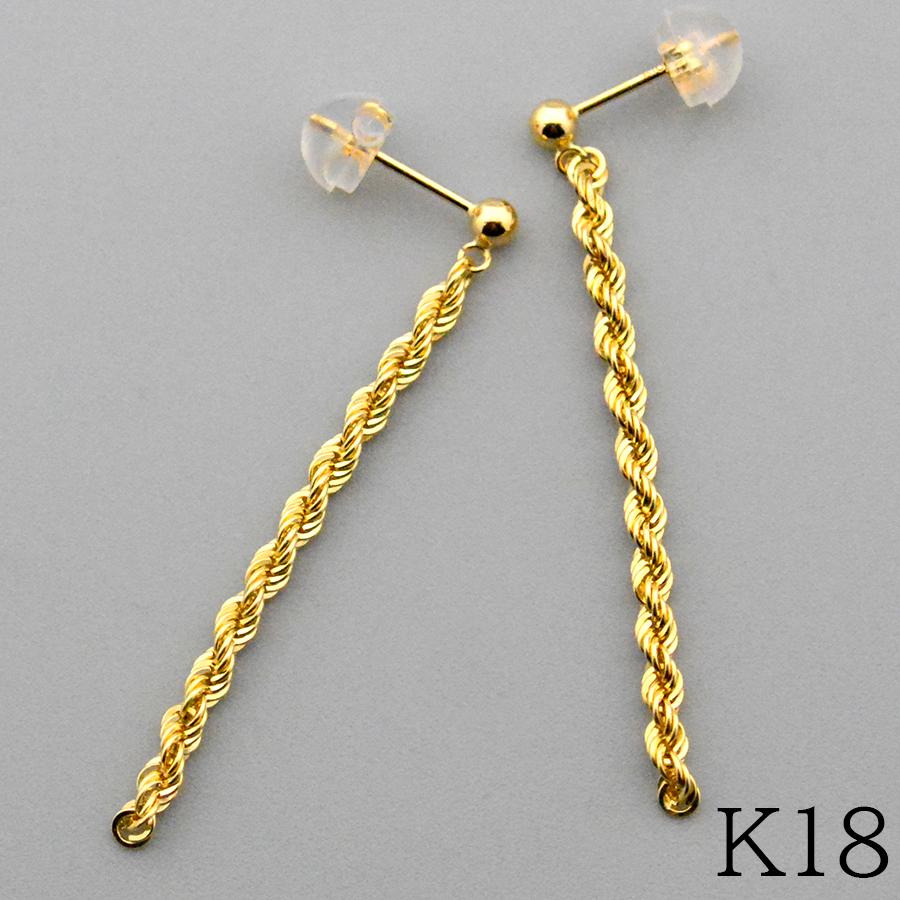 クラッシックロープチェーンピアスK18イエローゴールド : CASHO - 通販