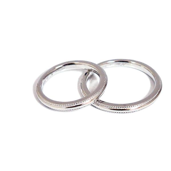 人気の新作 ハードプラチナ ペアリング2本製作 クラッシックミルライン pt950 pair ring メンズ＆レディース　ペアリング マリッジリング結婚指輪