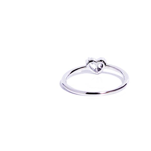 イニシャルinハートリングダイヤモンドK10K18PT950ホワイトゴールド