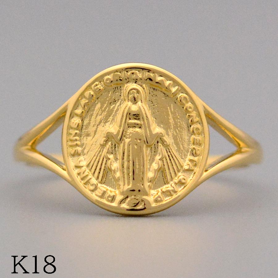 マリアレリーフラウンドコインリングK10K18PT950ホワイトゴールドピンクゴールドイエローゴールドプラチナ : CASHO - 通販 -  Yahoo!ショッピング