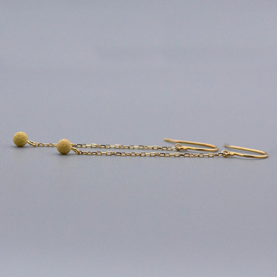 ボールチェーンロングピアスK18イエローゴールド3mm : CASHO - 通販 