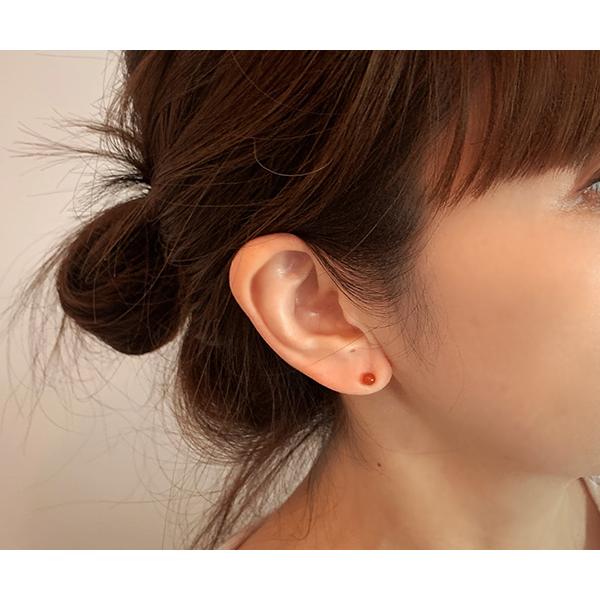 カーネリアンスタッドピアスK18イエローゴールド : CASHO - 通販