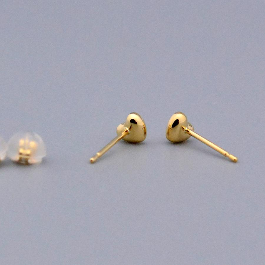 ハートスタッドピアス4mm-K18 ホワイトゴールド ピンクゴールド イエローゴールドの画像