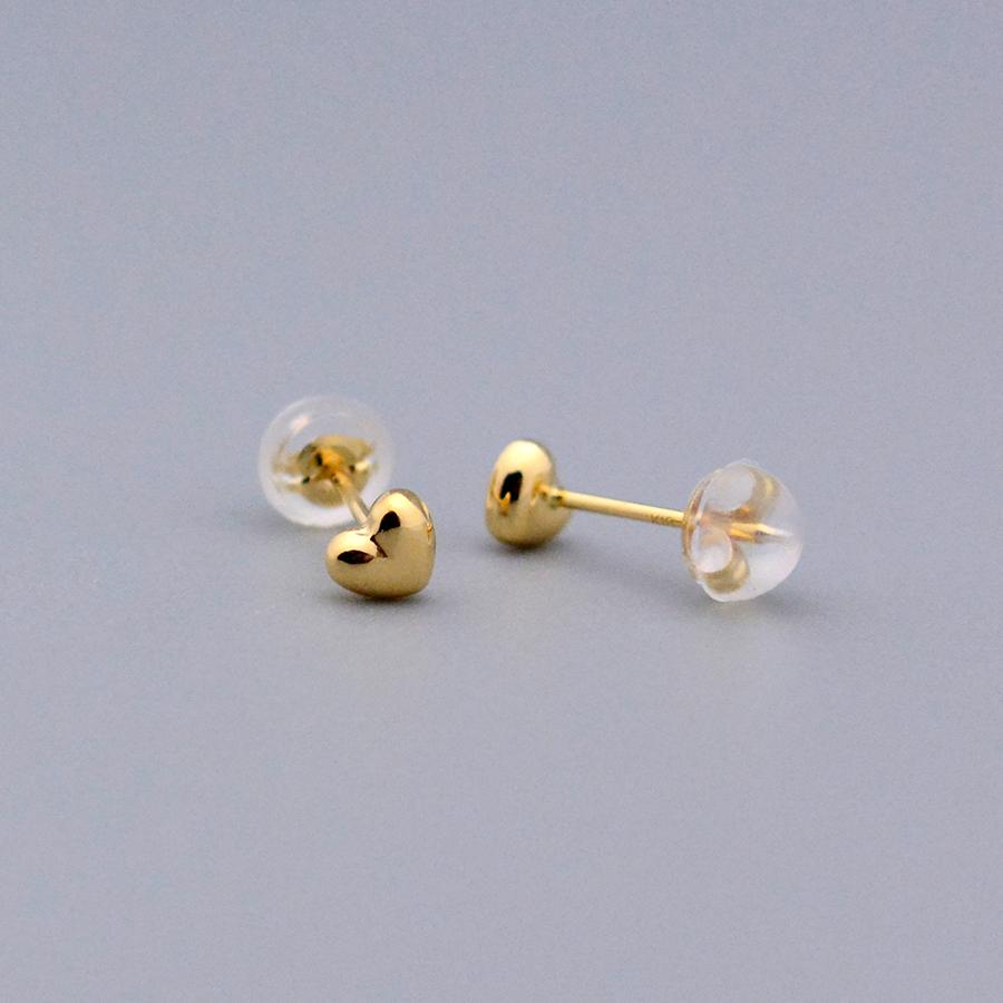 ハートスタッドピアス4mm-K18 ホワイトゴールド ピンクゴールド イエローゴールドの画像