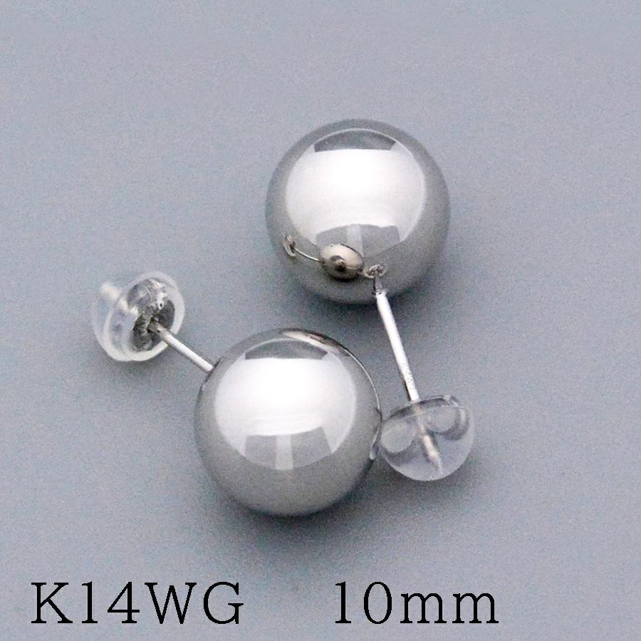 ボールスタッドピアスホワイトゴールドK14WG10mm : CASHO - 通販 