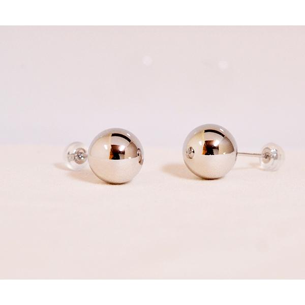 ボールスタッドピアスホワイトゴールドK14WG10mm : CASHO - 通販 