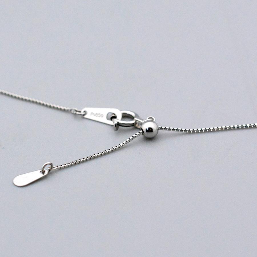 スライドフリーチェーンネックレスベネチアンpt850プラチナ0.6ミリ×45
