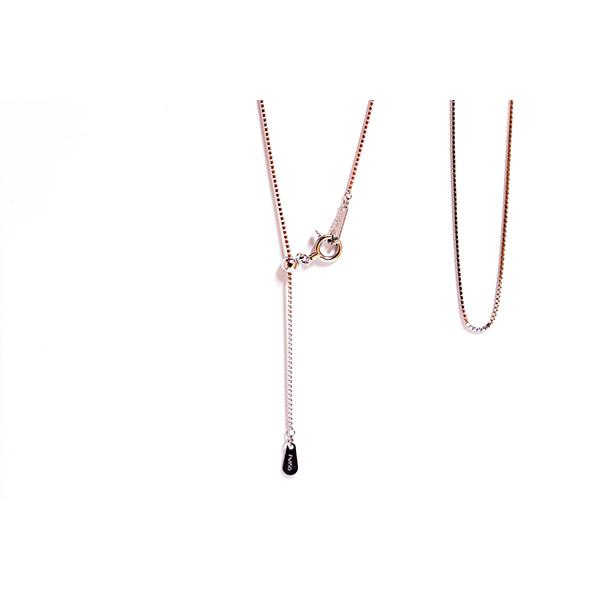 スライドフリーチェーンネックレスベネチアンpt850プラチナ0.8mm×45cm